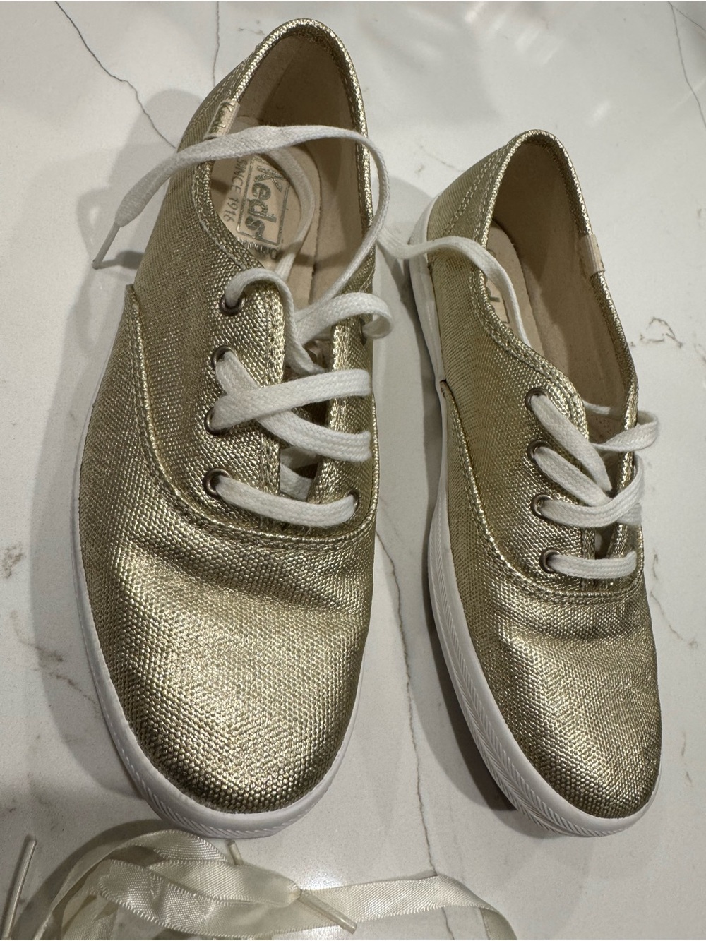 Keds Metallic Gold Canvas Sneakers